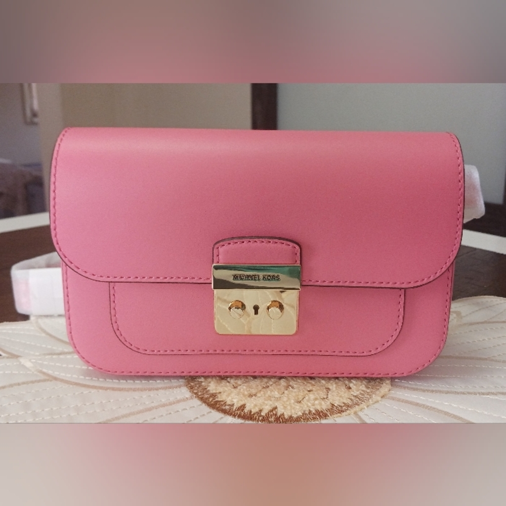 MICHAEL Michael Kors Sloan Editor Belt Bag Leather, Pink ❤️NEW❤️ retails $398